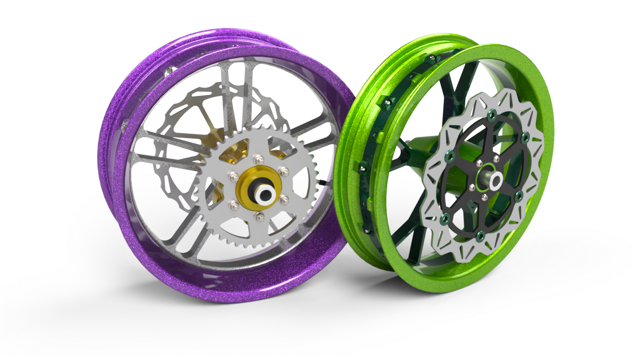 Image 1: 3D render of 2 configured wheels