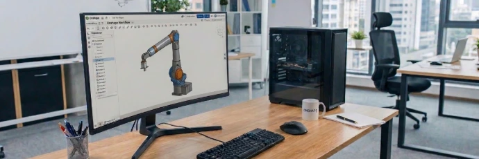 Bureau met Onshape CAD station